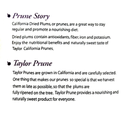 Mận Khô Tự Nhiên Không Thêm Đường Taylor Prunes Naturally Sweet, Gói 50g