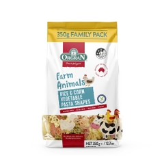 Nui Cho Bé Không Gluten, Nui Rau Củ Và Bắp Organ Farm Rice & Corn Vegetable Pasta Animals Shapes, Gói 350g