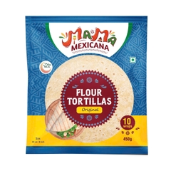Vỏ Bánh Tortilla Truyền Thống Mama Mexicana Flour Tortilla Original (Size 20cm), Gói 10 Vỏ (Gói 450g)