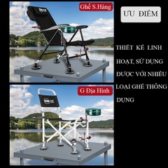 Bộ Pat Gắn Ghế Câu Đài BENNOU Xoay 360° Hợp Kim Nhôm Magie Hàng Không Cao Cấp DCC9