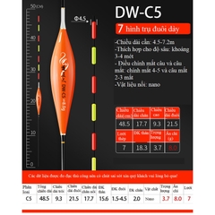 Phao Câu Đài Săn Hàng DW tăm phao lớn, siêu nhạy, chống lóa mắt, mỏi mắt cao cấp PC12