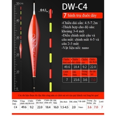 Phao Câu Đài Săn Hàng DW tăm phao lớn, siêu nhạy, chống lóa mắt, mỏi mắt cao cấp PC12