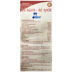 Dung dịch Ăn Ngon - Bé Khỏe BBear Thành Công hỗ trợ hấp thu chất dinh dưỡng (20 ống)