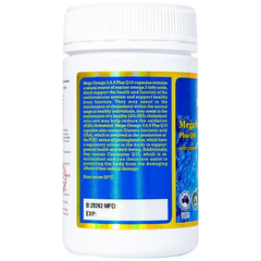 Viên uống Mega Omega 3,6,9 Plus Q10 Vitatree hỗ trợ duy trì sức khỏe của hệ tim mạch (120 viên)