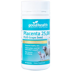 Viên uống nhau thai cừu Placenta 25000 Good Health hỗ trợ làm đẹp da, chống oxy hóa (60 viên)