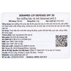 Son dưỡng môi Sebamed Lip Defense làm dịu và mềm môi (4.8g)