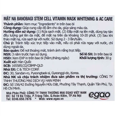 Mặt nạ Banobagi Stem Cell Vitamin Mask Whitening & AC Care hỗ trợ cấp ẩm và dưỡng sáng da cho da mụn (30g)