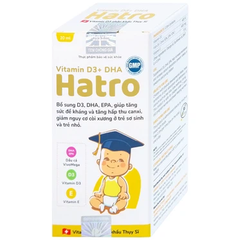 Dung dịch uống Hatro Vitamin D3+ DHA Pharvina bổ sung vitamin D3, DHA (20ml)