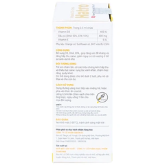 Dung dịch uống Hatro Vitamin D3+ DHA Pharvina bổ sung vitamin D3, DHA (20ml)