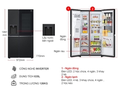 Tủ lạnh LG Inverter 635 lít Side By Side InstaView GR-G257BL