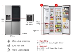 Tủ lạnh LG Inverter 635 lít Side By Side InstaView GR-G257SV