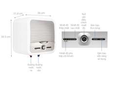 Bình nóng lạnh Ariston 15 lít vuông  AN2 15 LUX 2.5 FE