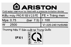 Bình nóng lạnh Ariston 100 lít đứng PRO R 100 V