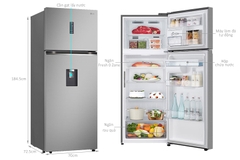 Tủ lạnh LG ngăn đá trên Smart Inverter™ 459L màu bạc LTD46SVMA