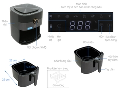 Nồi chiên không dầu Electrolux 5 lít E6AF1-520K