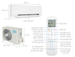 Điều hòa 2 chiều Inverter 9000 BTU Casper XH-09IF35