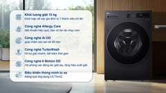 Máy giặt thông minh LG AI DD 15kg+ sấy 8kg F2515RNTG