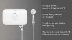 Máy nước nóng trực tiếp Ferroli Rita FS-4.5 TE (chống giật)