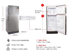 Tủ lạnh Sharp Inverter 182 lít SJ-X201E-SL