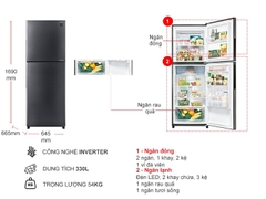 Tủ lạnh Sharp Inverter 330 lít SJ-XP352AE-DS