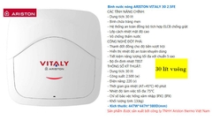 Bình nóng lạnh Ariston 30 lít vuông VITALY 30