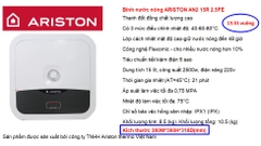 Bình nóng lạnh Ariston 15 lít vuông AN2 15 RS