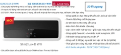 Bình nóng lạnh Ariston 30 lít ngang SL2 30 LUX-D WIFI