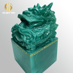 Ấn Rồng phong thuỷ Đá thạch anh xanh