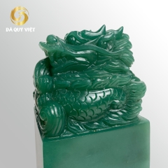 Ấn rồng phong thuỷ đá thạch anh xanh