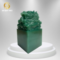 Ấn rồng phong thuỷ đá thạch anh xanh