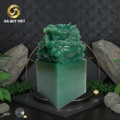 Ấn rồng phong thuỷ đá thạch anh xanh
