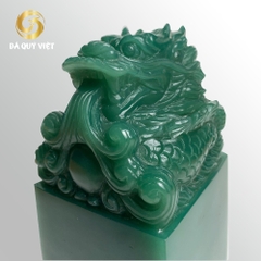 Ấn rồng phong thuỷ đá thạch anh xanh