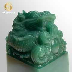 Ấn rồng phong thuỷ đá thạch anh xanh