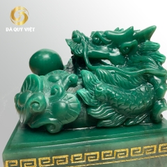 Ấn rồng phong thuỷ đá thạch anh Xanh