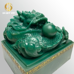Ấn rồng phong thuỷ đá thạch anh Xanh