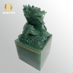 Ấn rồng đá thạch anh xanh
