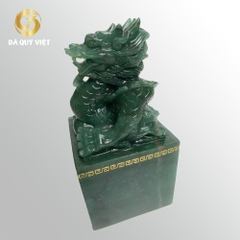 Ấn rồng đá thạch anh xanh
