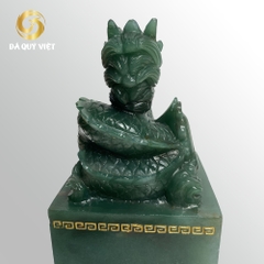 Ấn rồng đá thạch anh xanh
