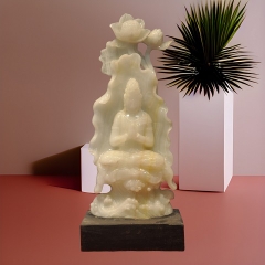 Tác phẩm Quan Thế Âm Bồ Tát Hoa Sen (KT 50cm x 20cm)