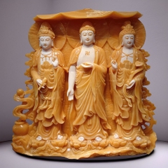 Tượng Phật Tây Phương Tam Thánh ( KT 92 * 96 cm )