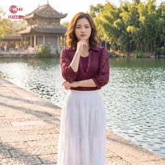 25144 - Áo Sơ Mi Phối Ren Phong Cách Thanh Lịch