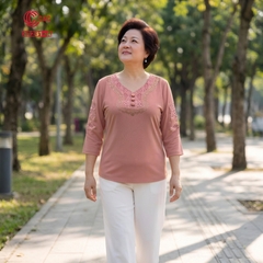 25231 - Cổ Tim Phối Ren Thêu Viền Đá Thủy Tinh Lấp Lánh
