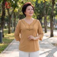 25231 - Cổ Tim Phối Ren Thêu Viền Đá Thủy Tinh Lấp Lánh