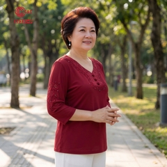 25231 - Cổ Tim Phối Ren Thêu Viền Đá Thủy Tinh Lấp Lánh