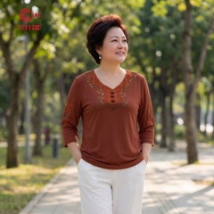 25231 - Cổ Tim Phối Ren Thêu Viền Đá Thủy Tinh Lấp Lánh