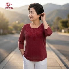 26002 - Áo Lưới Gân Kim Tuyến Thêu Lá Đính Đá Thủy Tinh
