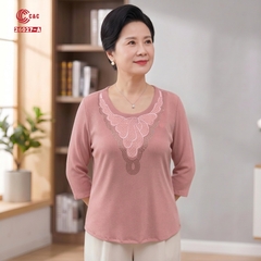 26027 - Áo Tay Lỡ Kim Tuyến Thêu Cánh Bướm Đính Đá Pha Lê