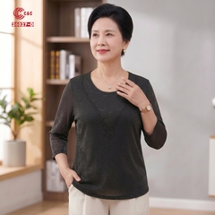 26027 - Áo Tay Lỡ Kim Tuyến Thêu Cánh Bướm Đính Đá Pha Lê