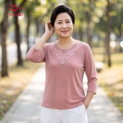 26035 - Áo Lưới Kim Tuyến Thêu Cách Điệu Hoa Văn Vương Miện Phối Đá
