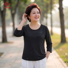 26170 - Áo Tay Lỡ Cổ Ren Thêu Hoa Đính Đá